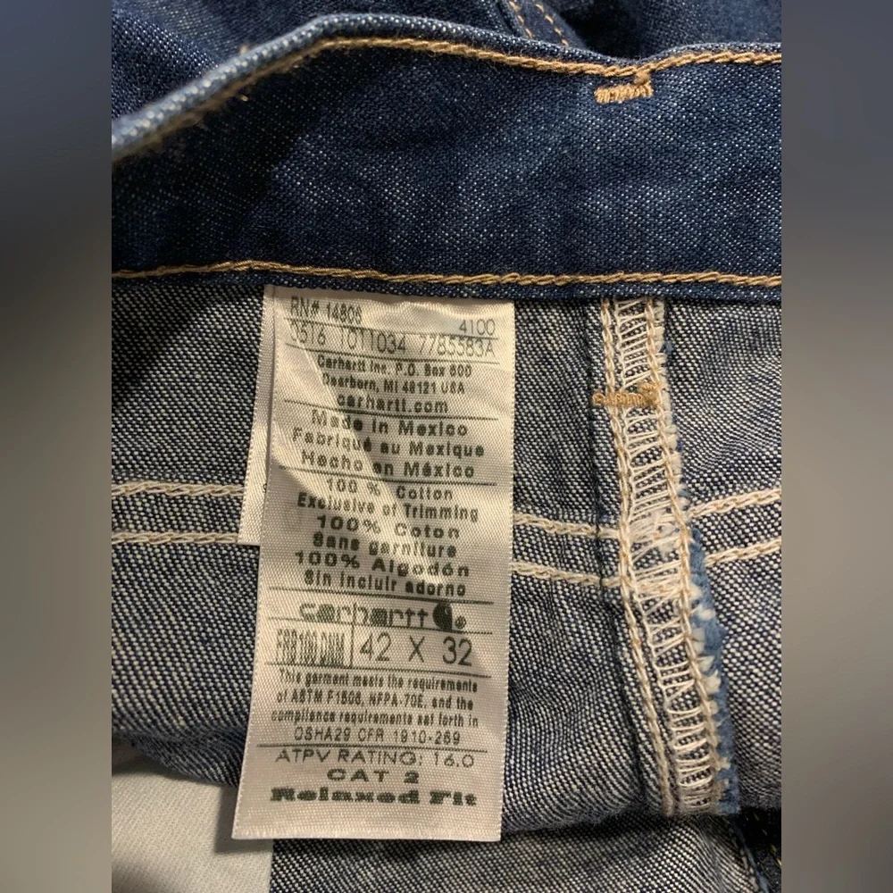 NEW W/ Tags Carhartt FR Midweight Canvas‎ Jeans 42 x 32 FRB100-DNM